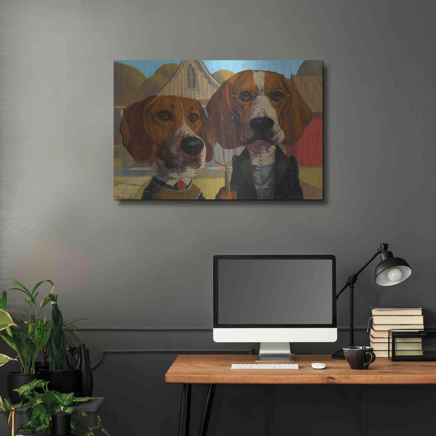 Luxe Metal Art 'American Gothic' by Thomas Fluharty, Metal Wall Art,36x24