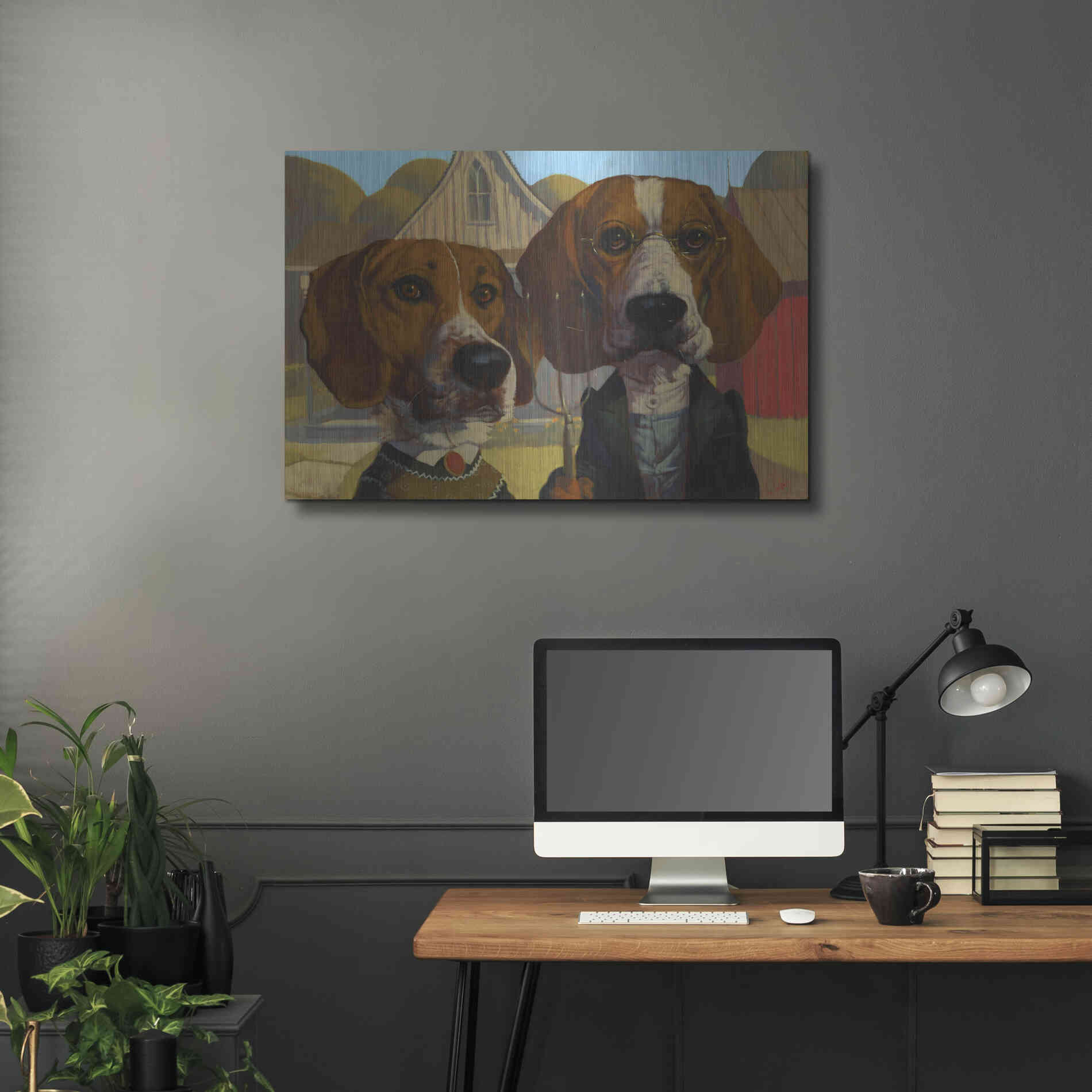 Luxe Metal Art 'American Gothic' by Thomas Fluharty, Metal Wall Art,36x24