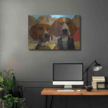 Luxe Metal Art 'American Gothic' by Thomas Fluharty, Metal Wall Art,36x24