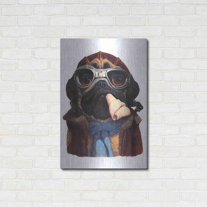 Luxe Metal Art 'Aviator Pug' by Thomas Fluharty, Metal Wall Art,24x36