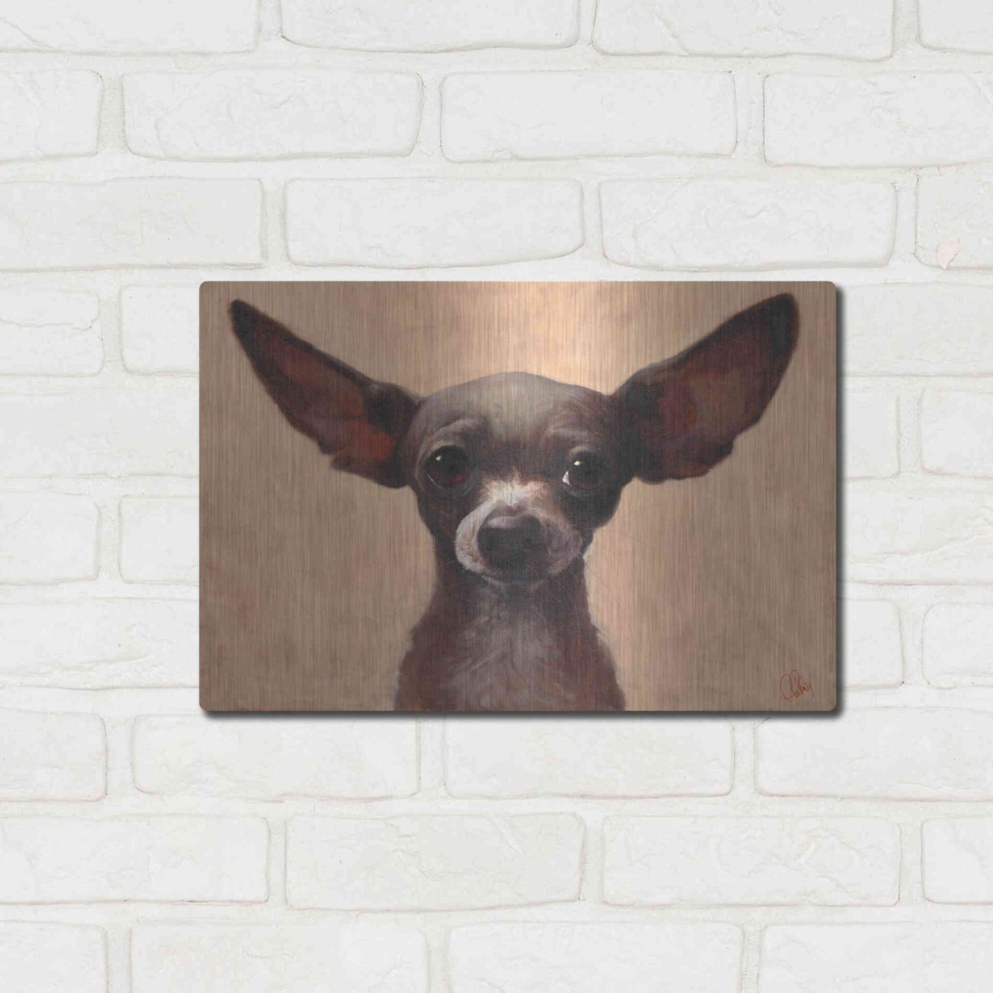 Luxe Metal Art 'Chihuahua' by Thomas Fluharty, Metal Wall Art,16x12