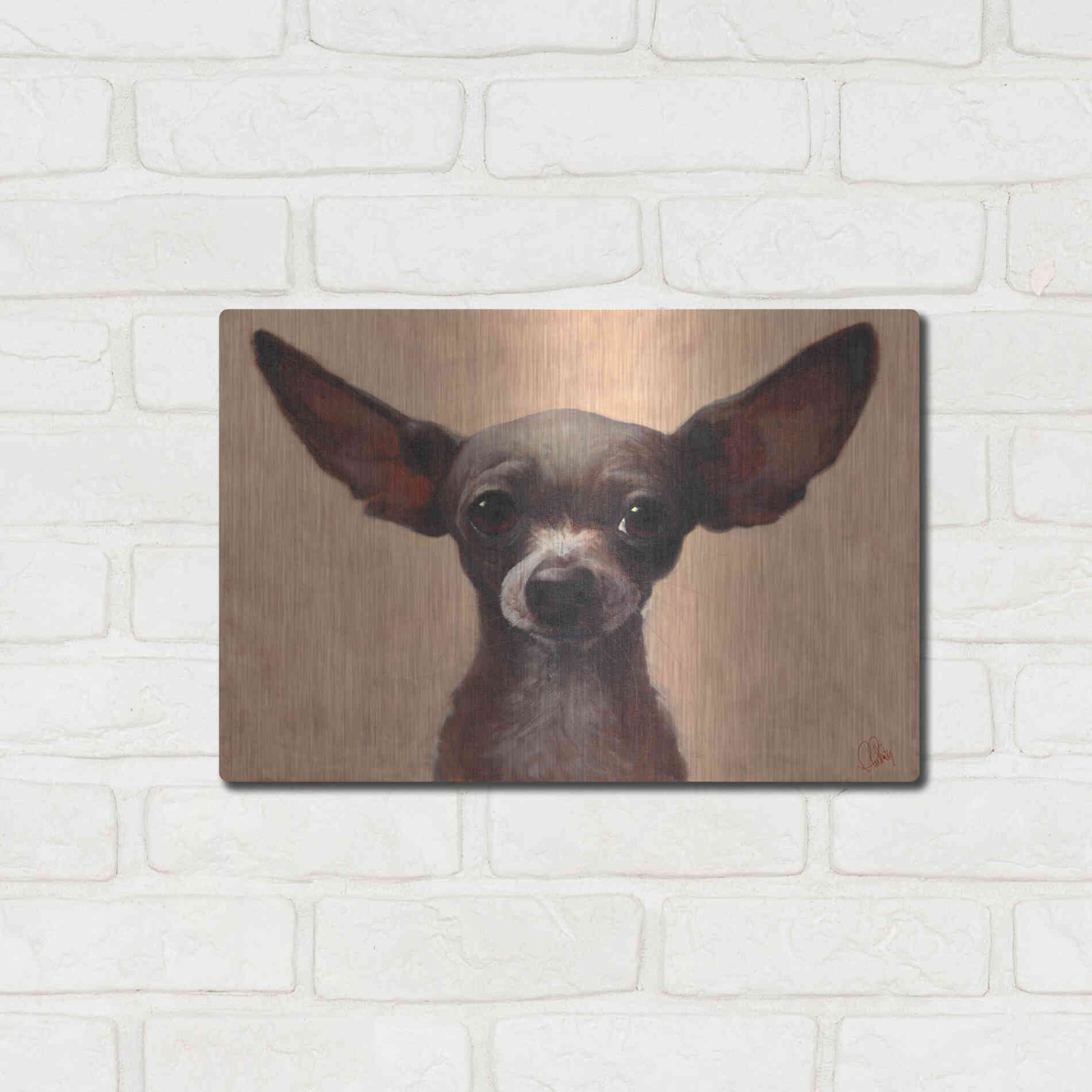 Luxe Metal Art 'Chihuahua' by Thomas Fluharty, Metal Wall Art,16x12