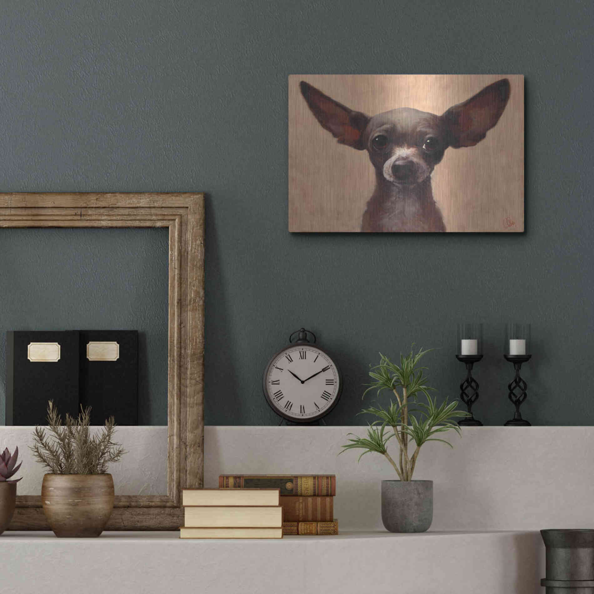 Luxe Metal Art 'Chihuahua' by Thomas Fluharty, Metal Wall Art,16x12