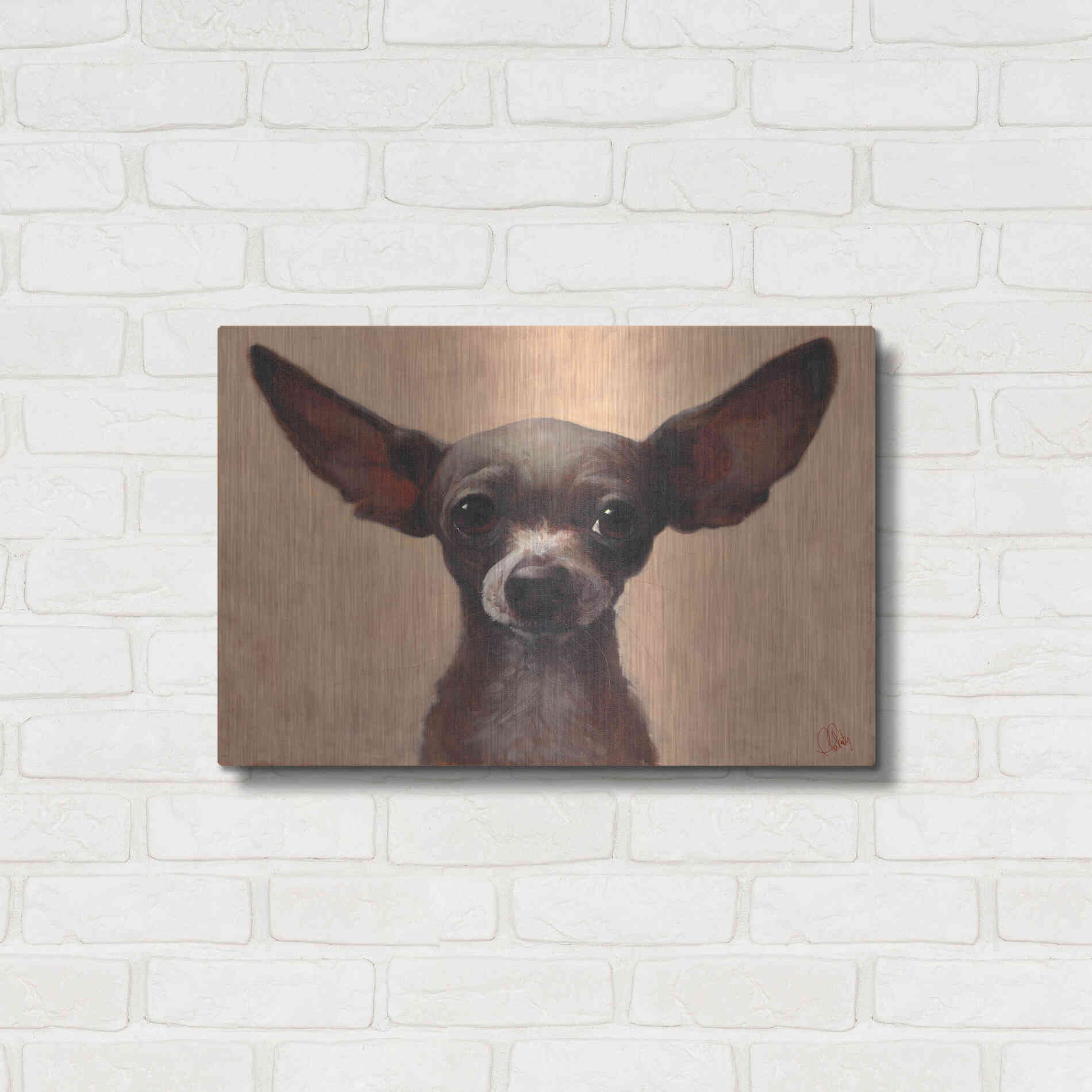 Luxe Metal Art 'Chihuahua' by Thomas Fluharty, Metal Wall Art,24x16