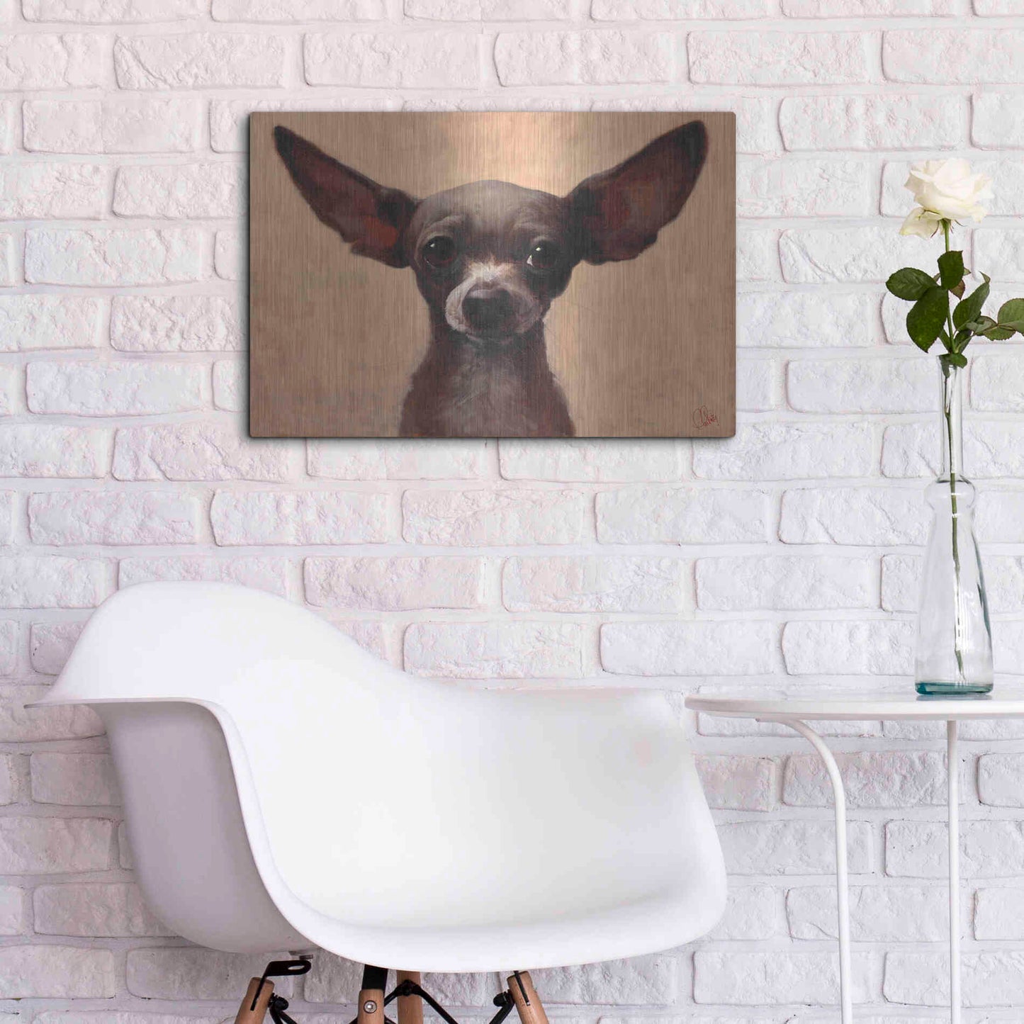 Luxe Metal Art 'Chihuahua' by Thomas Fluharty, Metal Wall Art,24x16