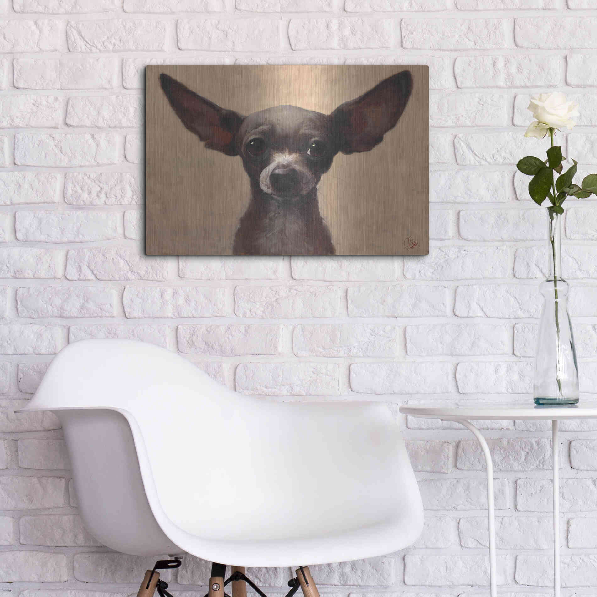 Luxe Metal Art 'Chihuahua' by Thomas Fluharty, Metal Wall Art,24x16