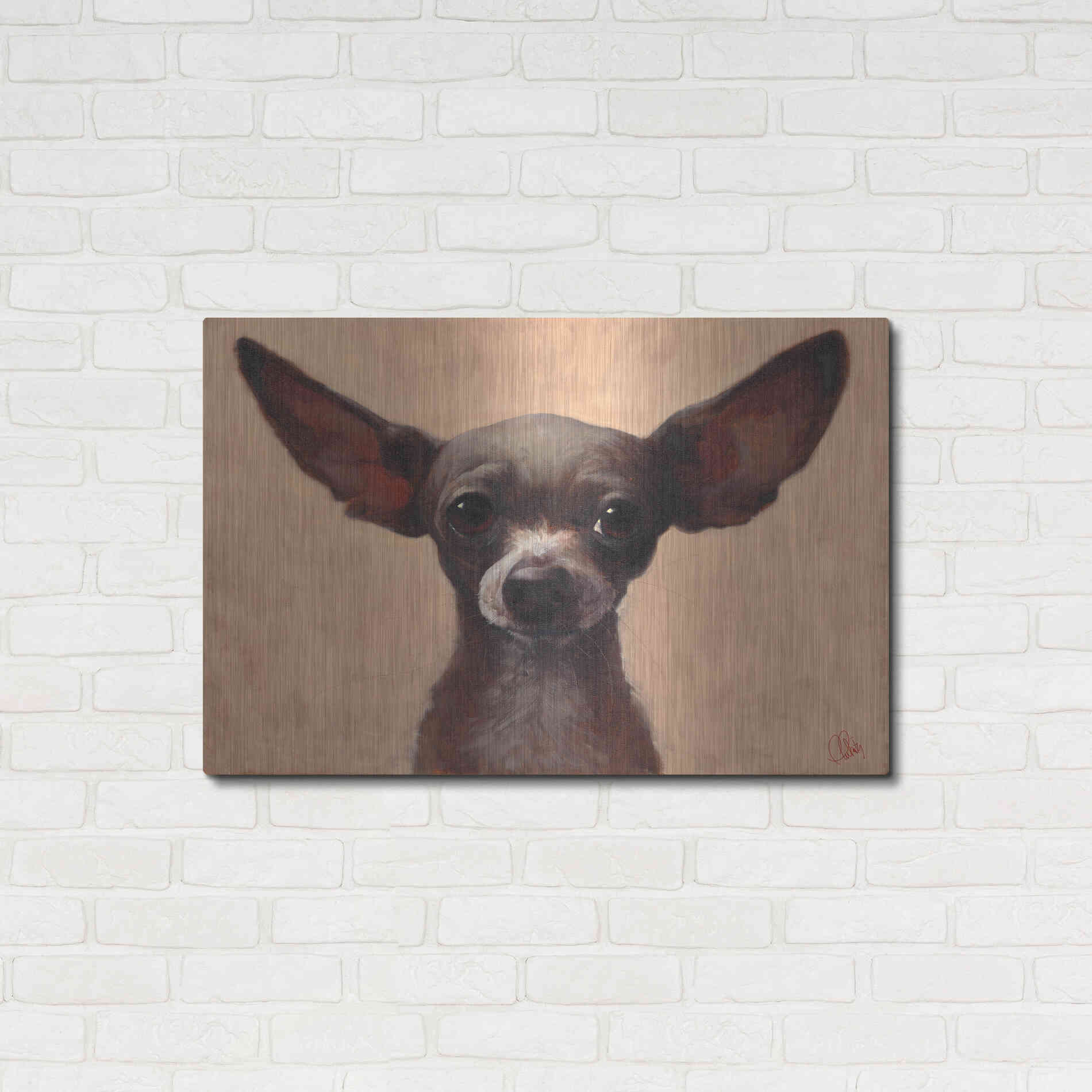 Luxe Metal Art 'Chihuahua' by Thomas Fluharty, Metal Wall Art,36x24