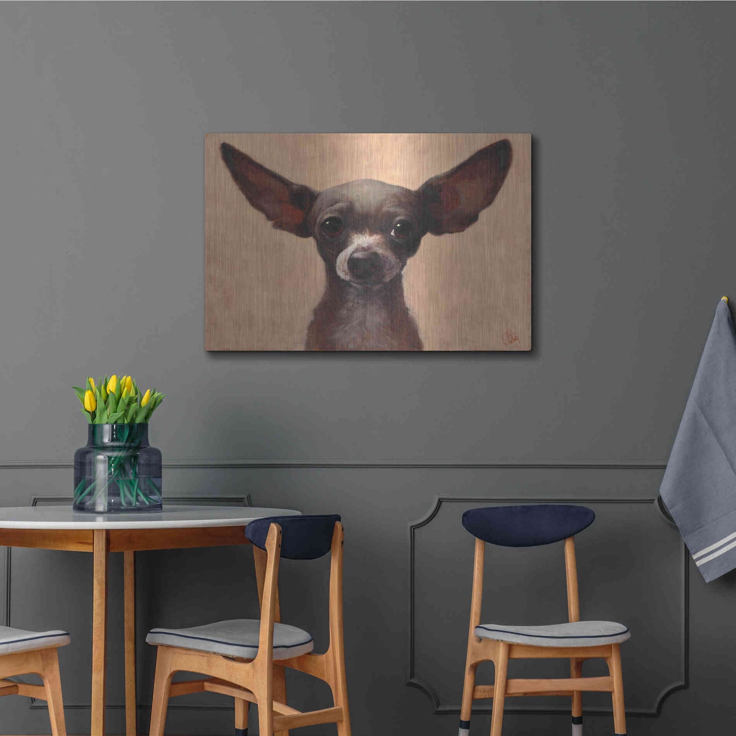 Luxe Metal Art 'Chihuahua' by Thomas Fluharty, Metal Wall Art,36x24