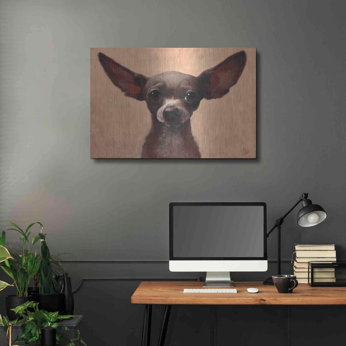 Luxe Metal Art 'Chihuahua' by Thomas Fluharty, Metal Wall Art,36x24