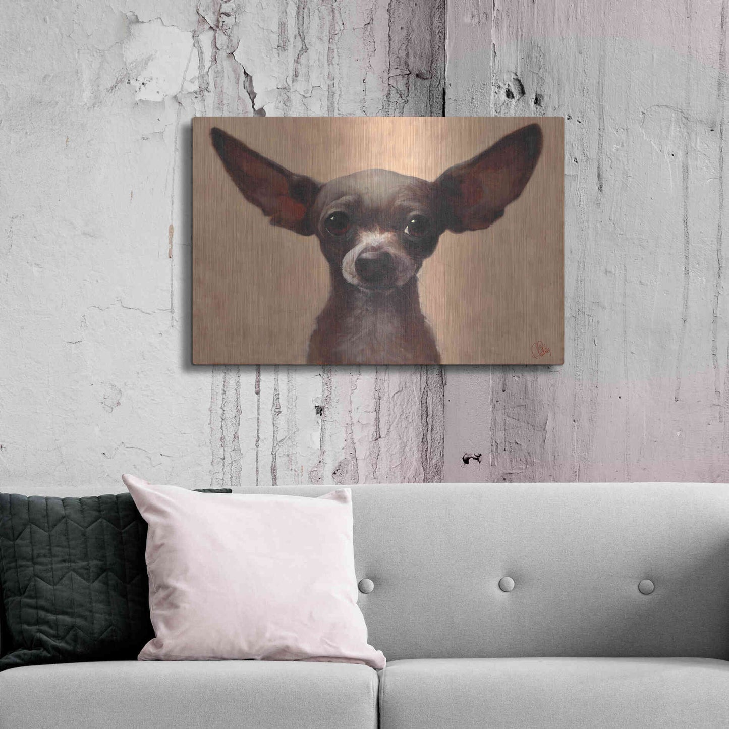 Luxe Metal Art 'Chihuahua' by Thomas Fluharty, Metal Wall Art,36x24