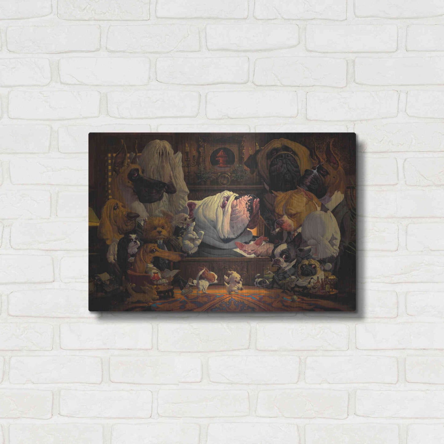 Luxe Metal Art 'DogFather' by Thomas Fluharty, Metal Wall Art,24x16