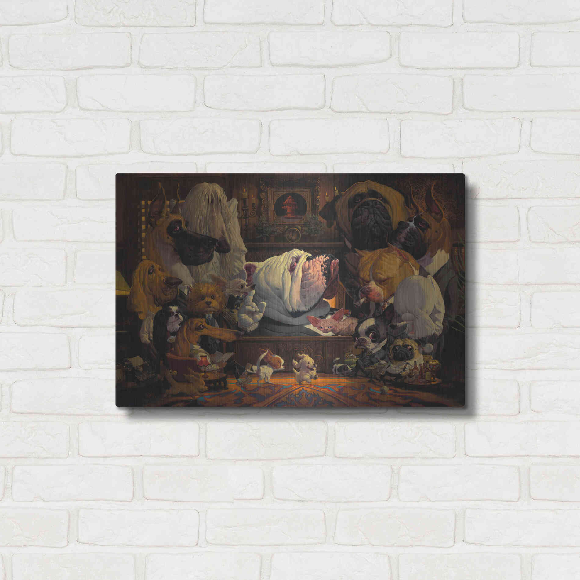 Luxe Metal Art 'DogFather' by Thomas Fluharty, Metal Wall Art,24x16