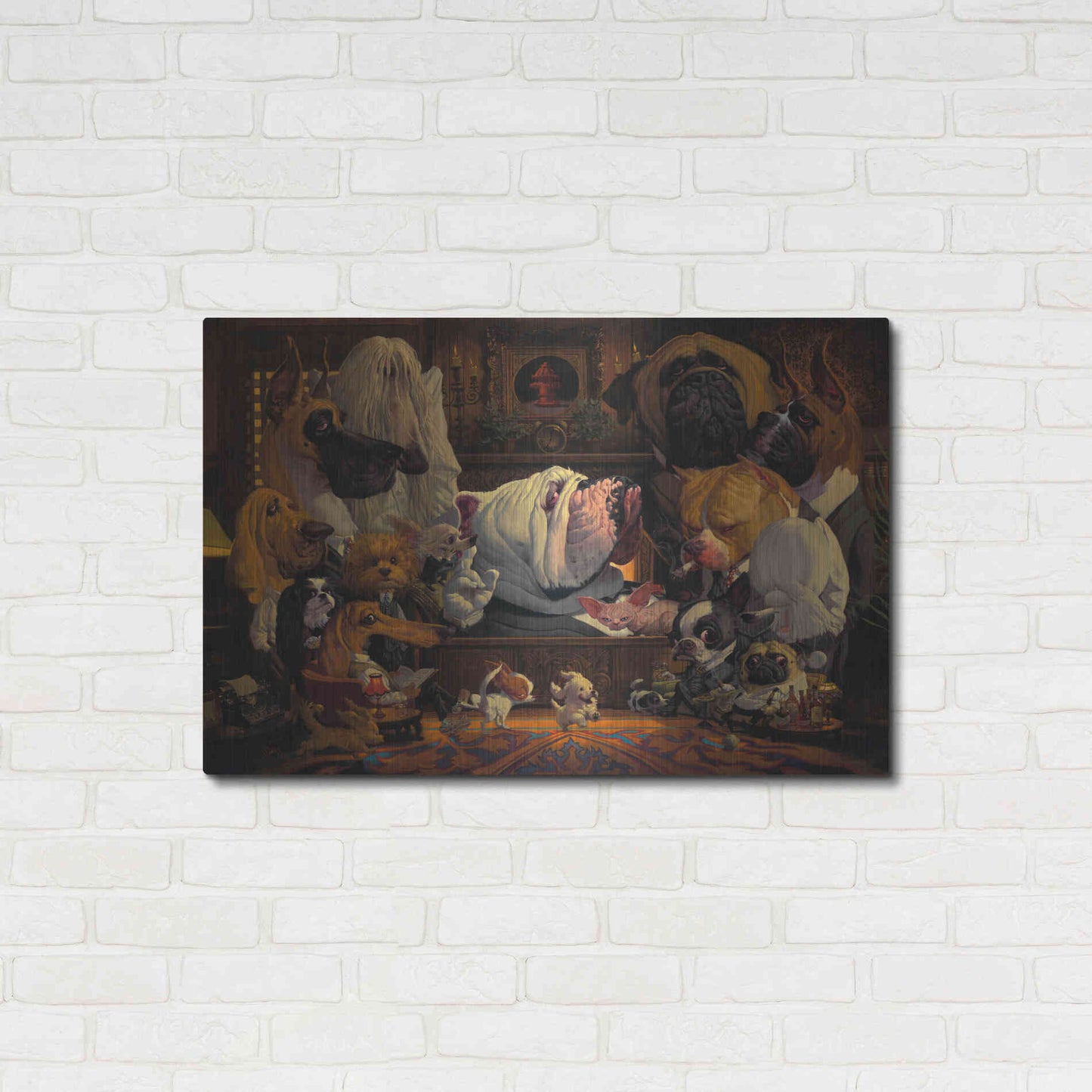 Luxe Metal Art 'DogFather' by Thomas Fluharty, Metal Wall Art,36x24