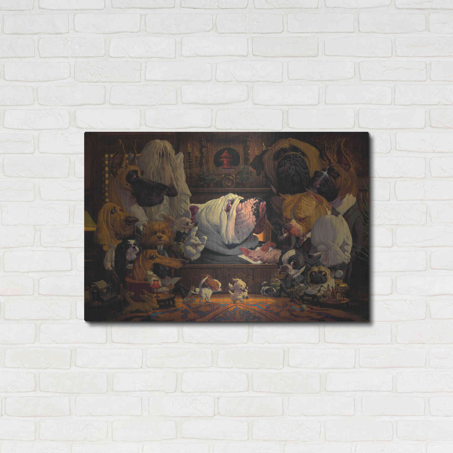 Luxe Metal Art 'DogFather' by Thomas Fluharty, Metal Wall Art,36x24