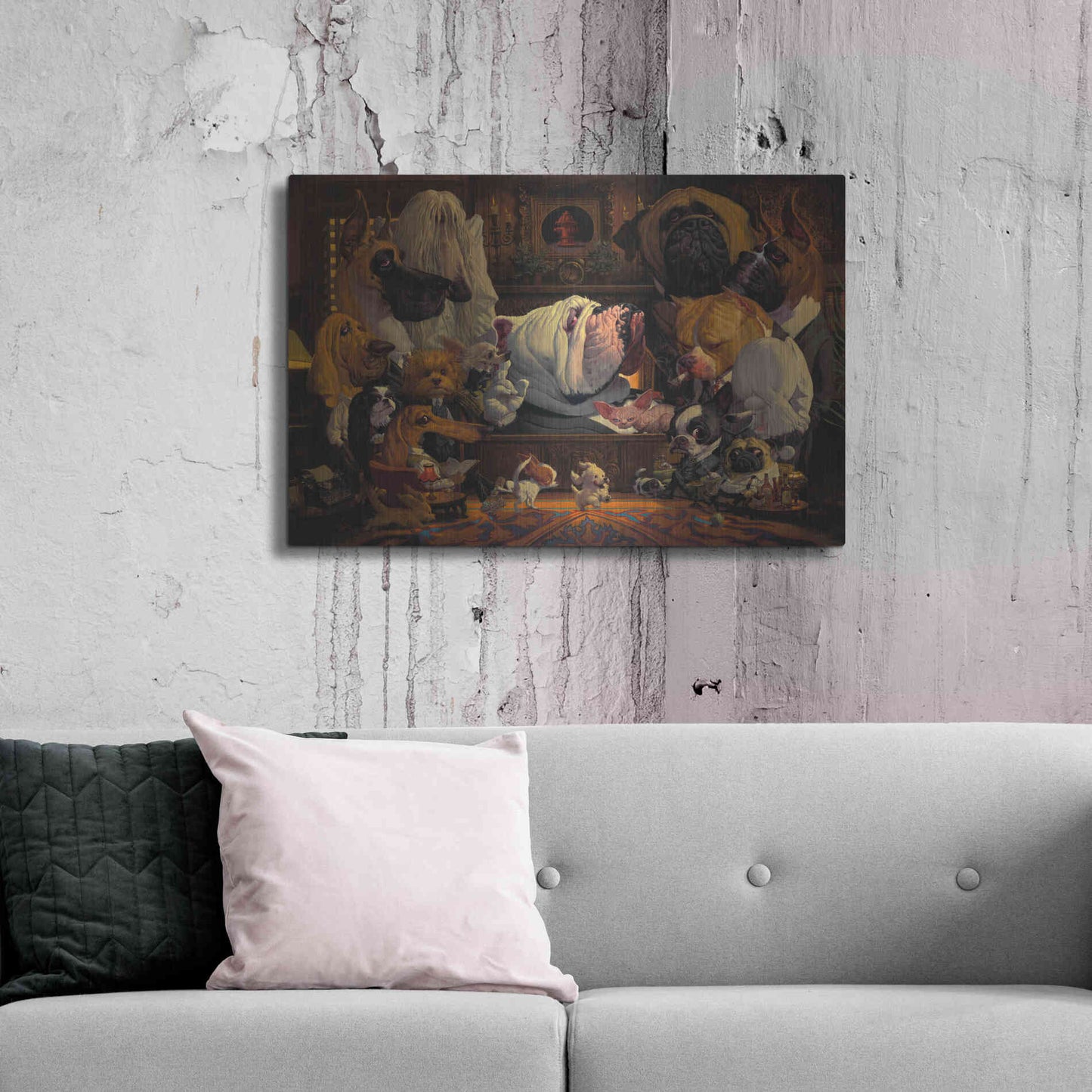 Luxe Metal Art 'DogFather' by Thomas Fluharty, Metal Wall Art,36x24