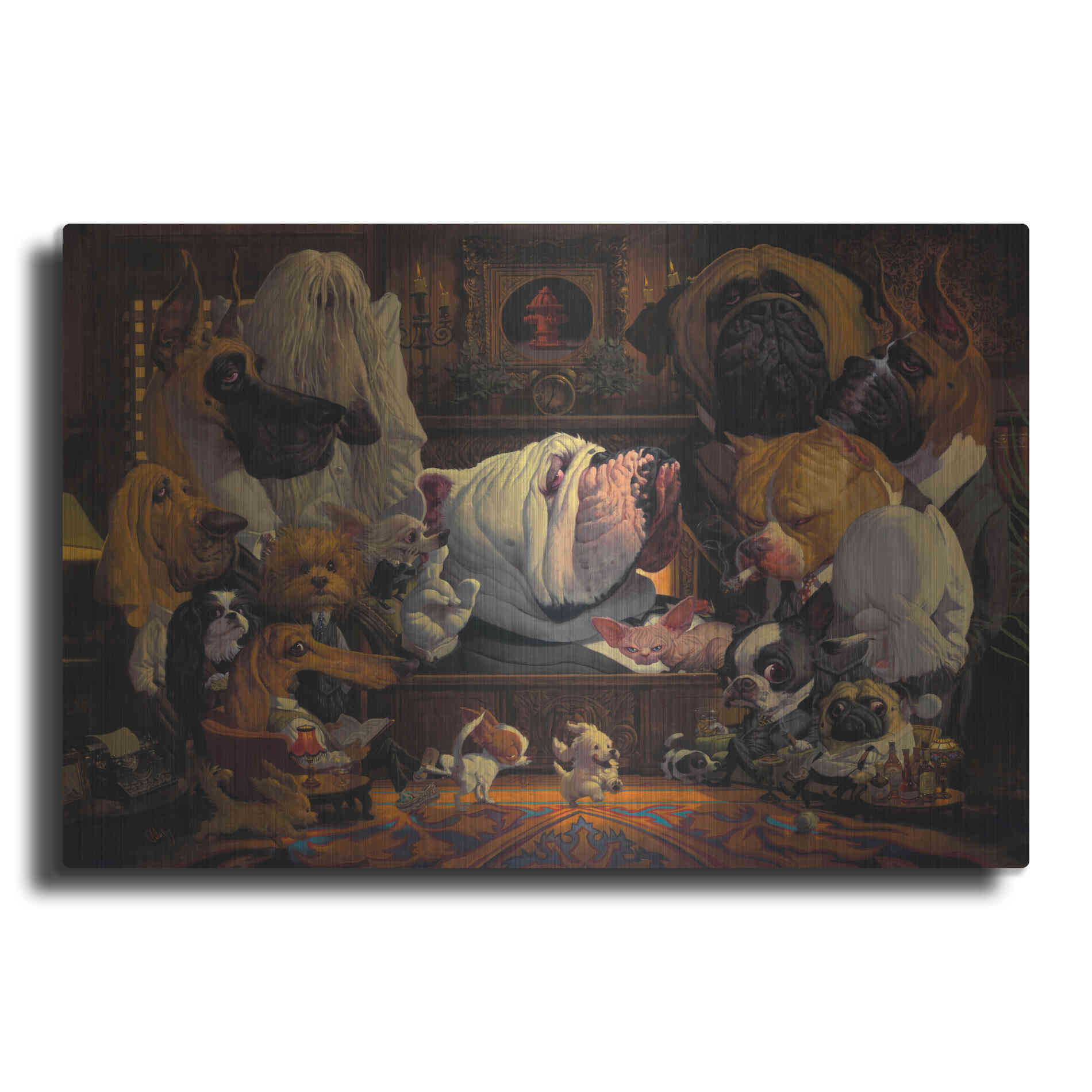 Luxe Metal Art 'DogFather' by Thomas Fluharty, Metal Wall Art