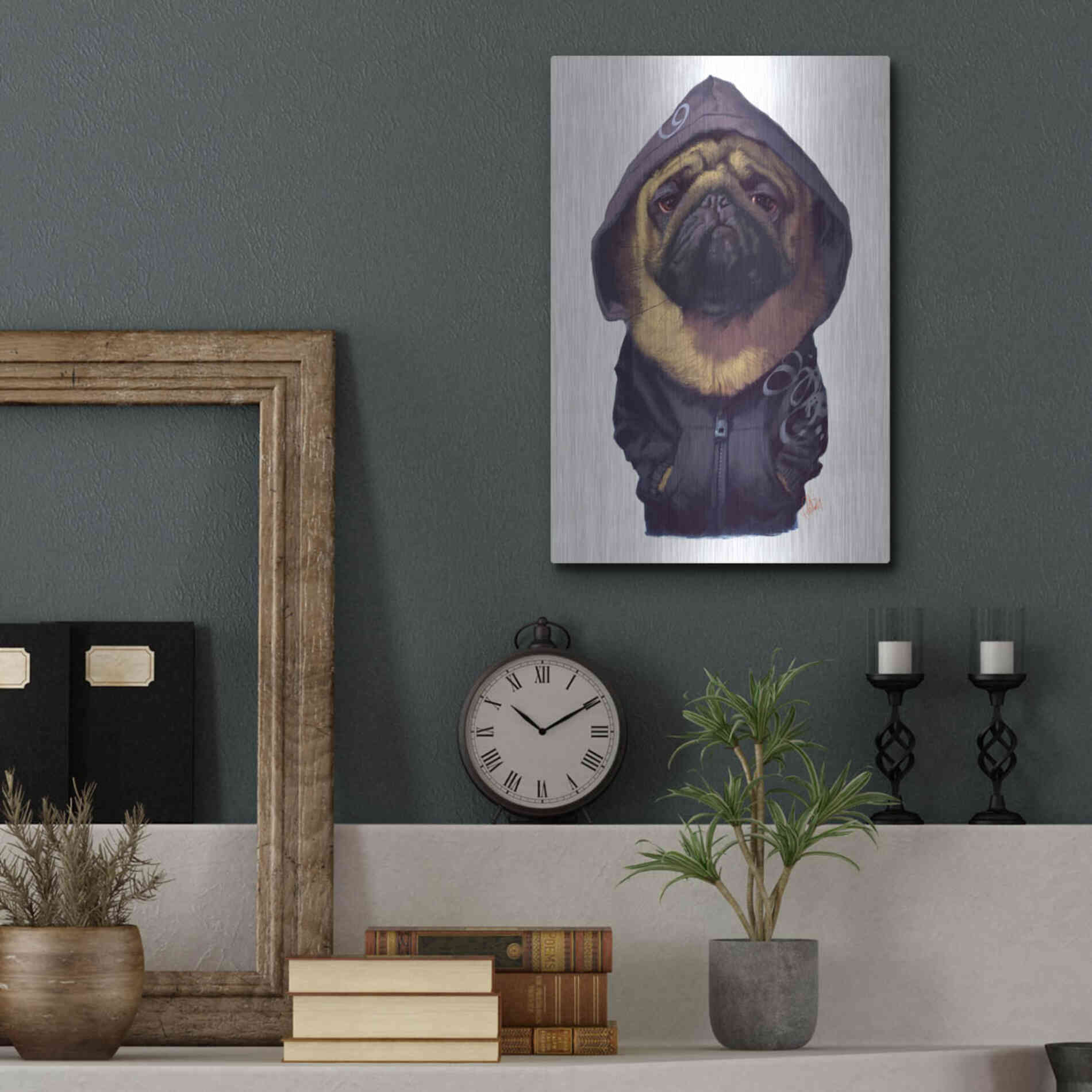 Luxe Metal Art 'Homie' by Thomas Fluharty, Metal Wall Art,12x16