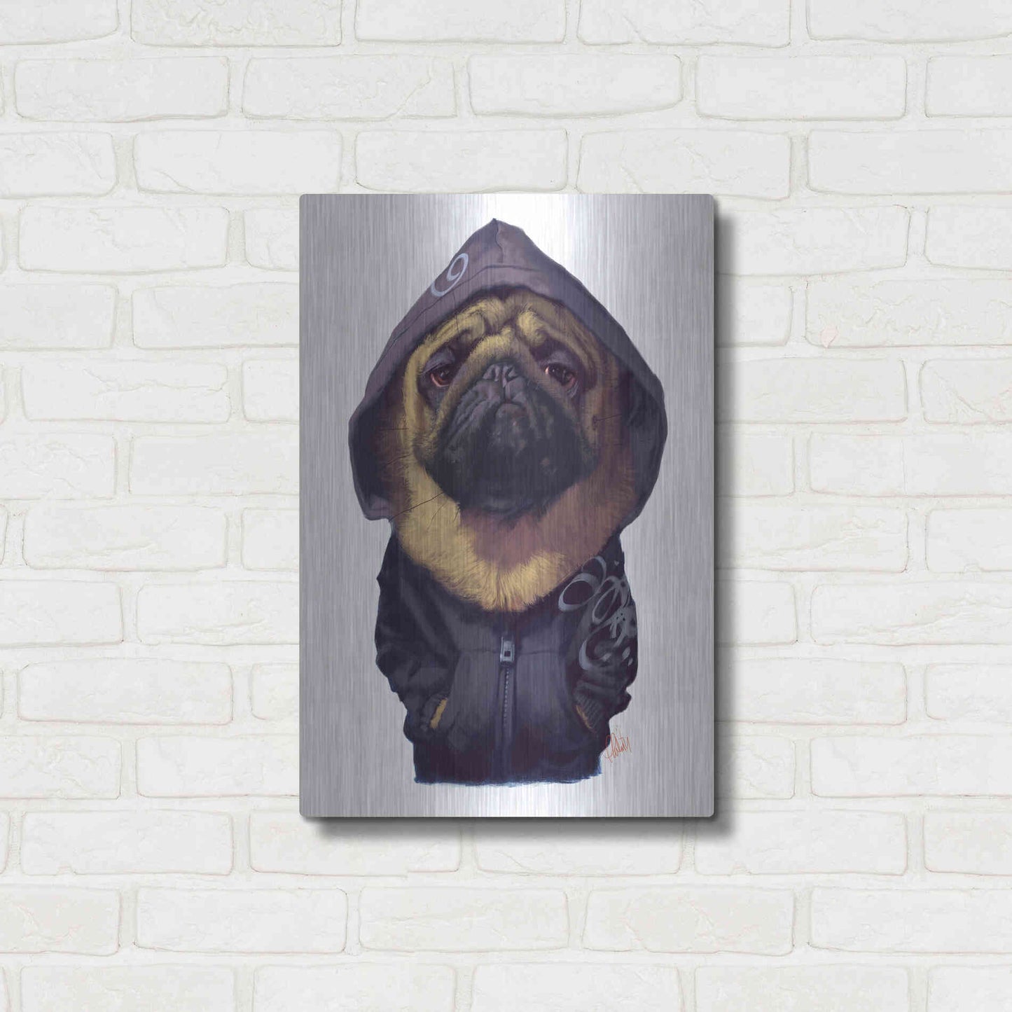 Luxe Metal Art 'Homie' by Thomas Fluharty, Metal Wall Art,16x24