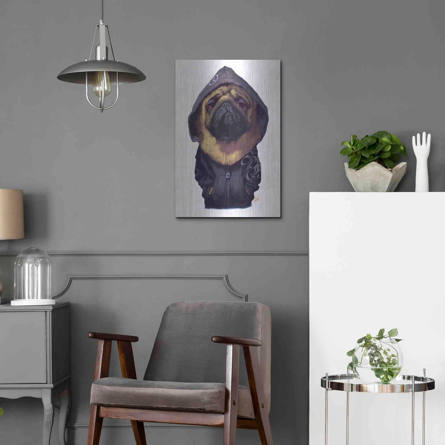 Luxe Metal Art 'Homie' by Thomas Fluharty, Metal Wall Art,16x24