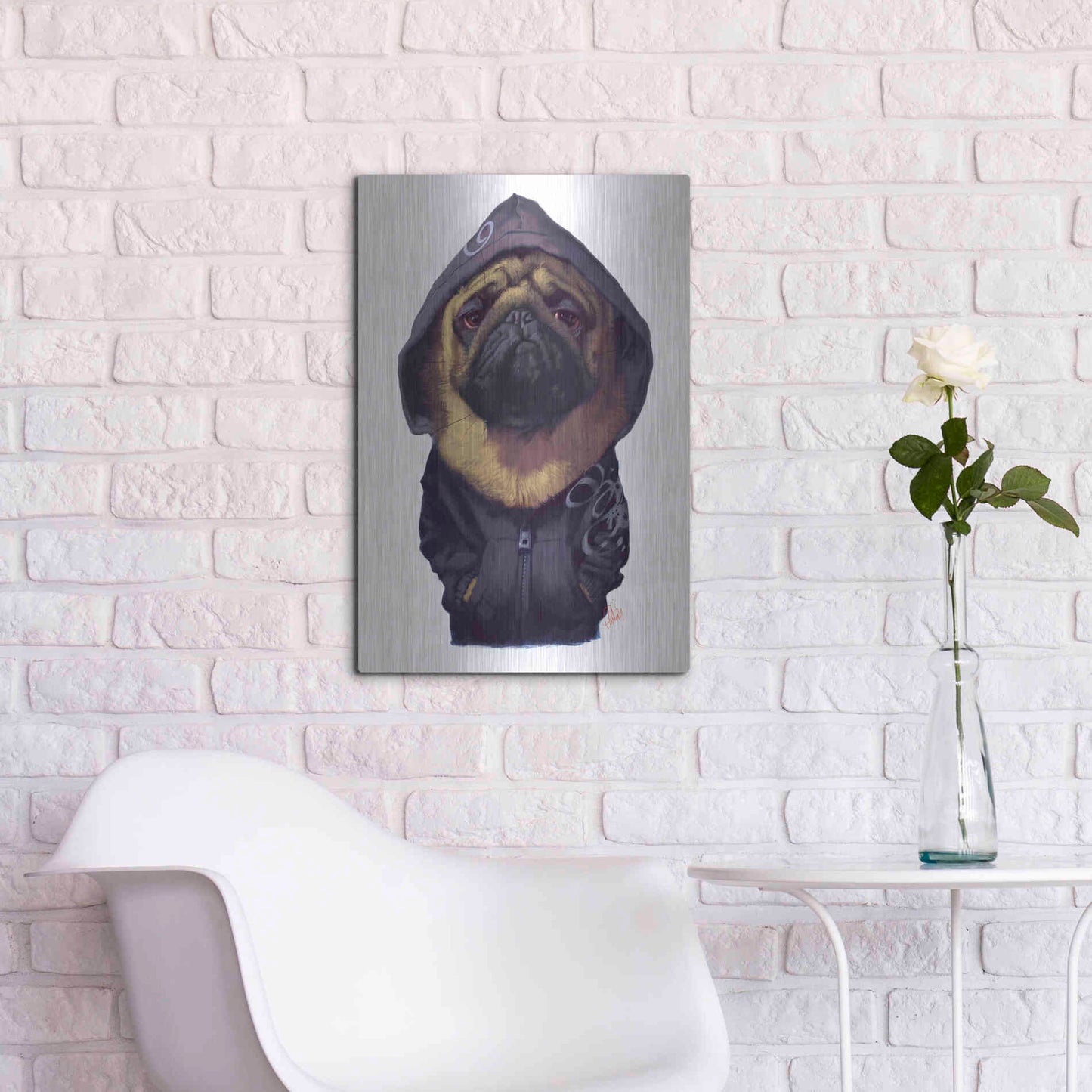 Luxe Metal Art 'Homie' by Thomas Fluharty, Metal Wall Art,16x24