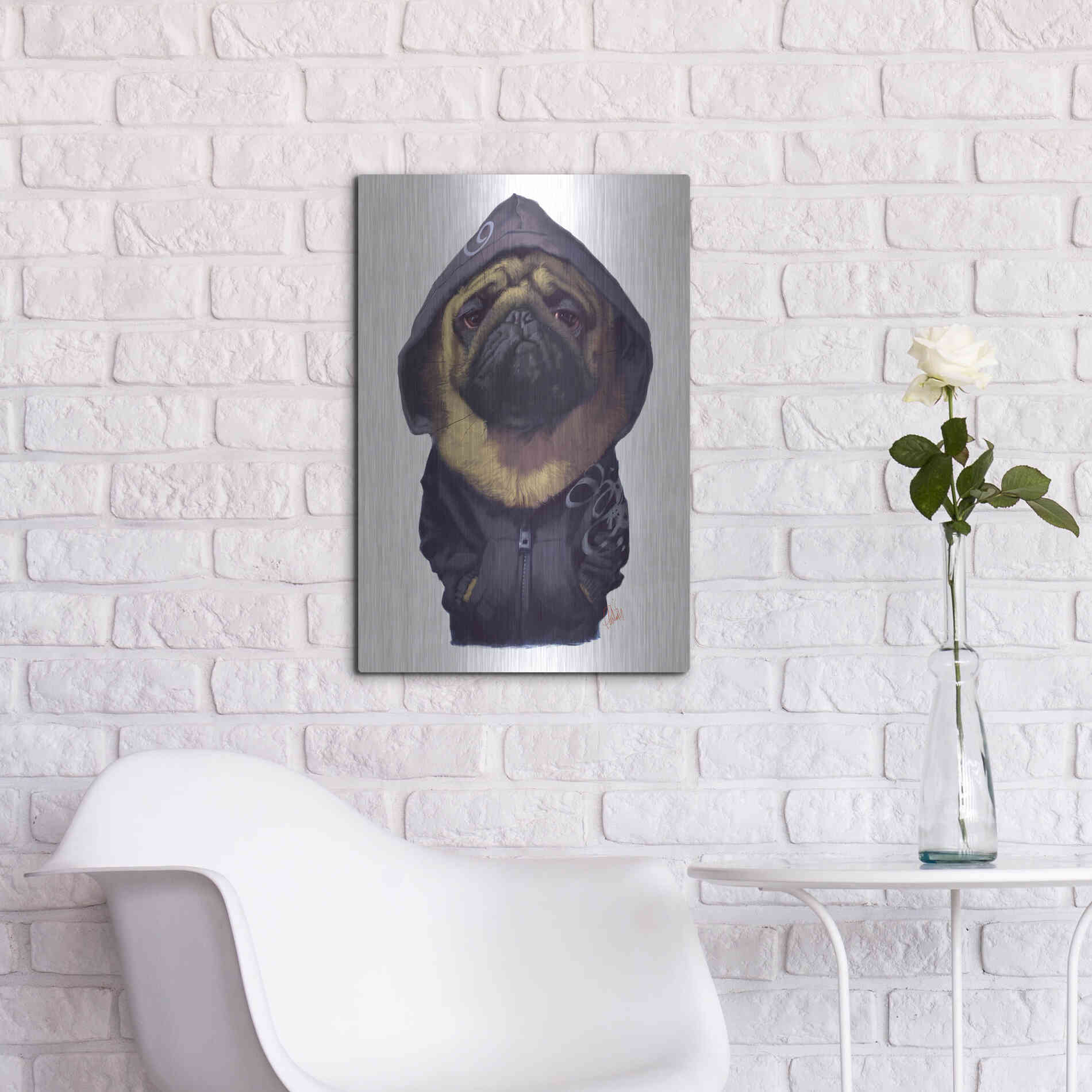 Luxe Metal Art 'Homie' by Thomas Fluharty, Metal Wall Art,16x24
