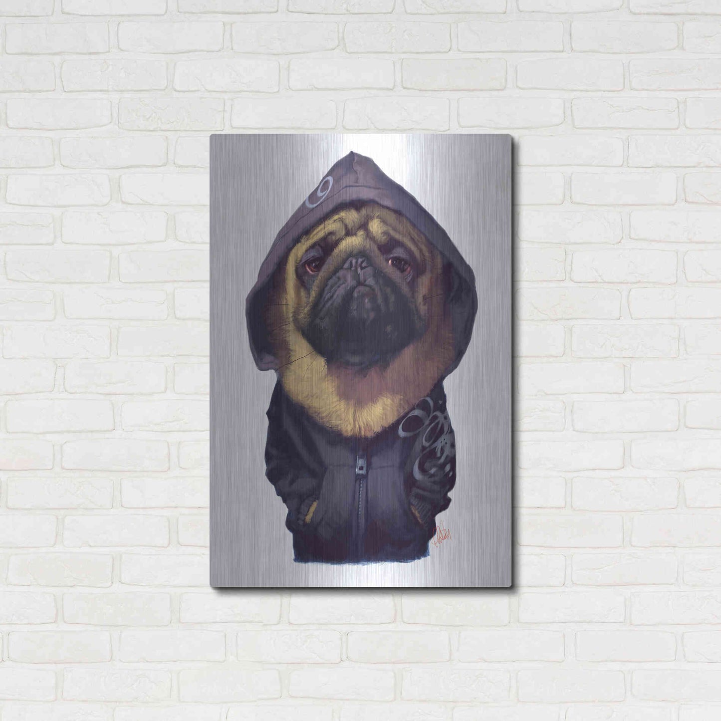 Luxe Metal Art 'Homie' by Thomas Fluharty, Metal Wall Art,24x36