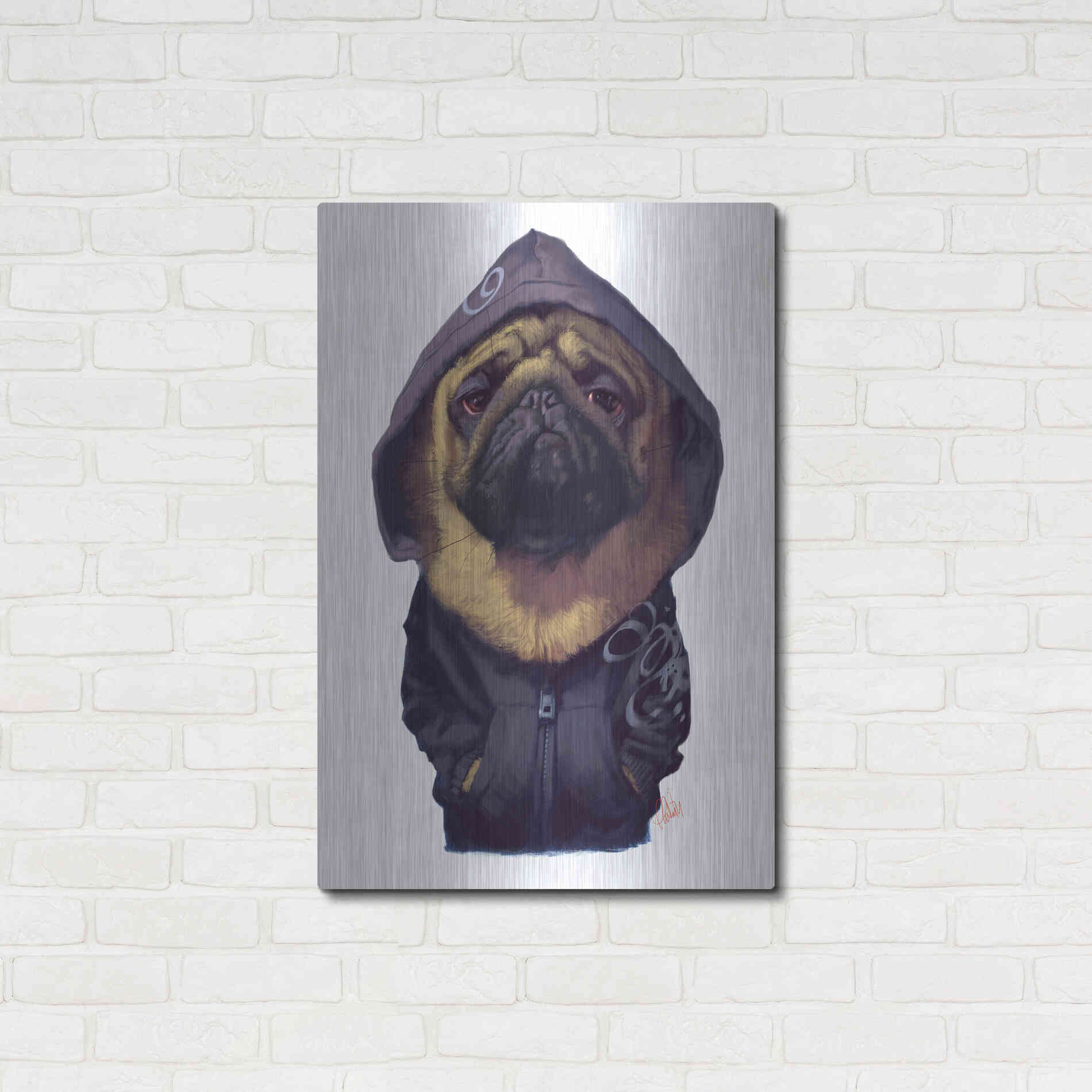 Luxe Metal Art 'Homie' by Thomas Fluharty, Metal Wall Art,24x36