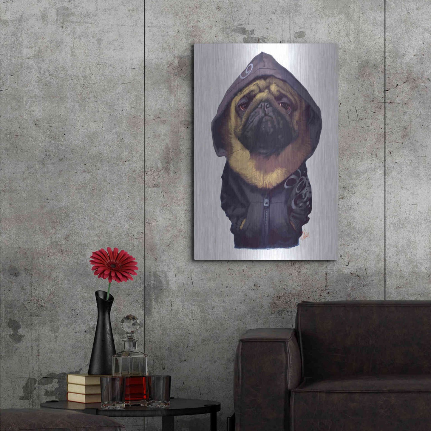 Luxe Metal Art 'Homie' by Thomas Fluharty, Metal Wall Art,24x36