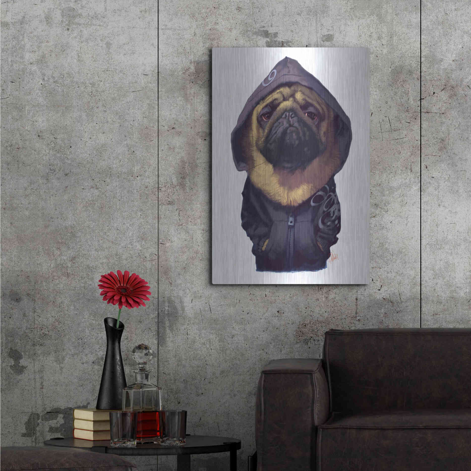 Luxe Metal Art 'Homie' by Thomas Fluharty, Metal Wall Art,24x36
