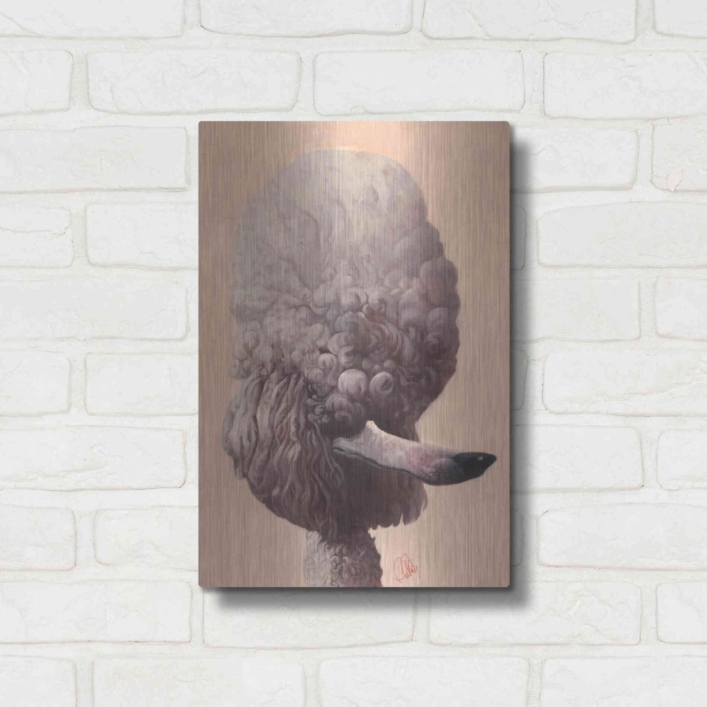 Luxe Metal Art 'Poodle' by Thomas Fluharty, Metal Wall Art,12x16