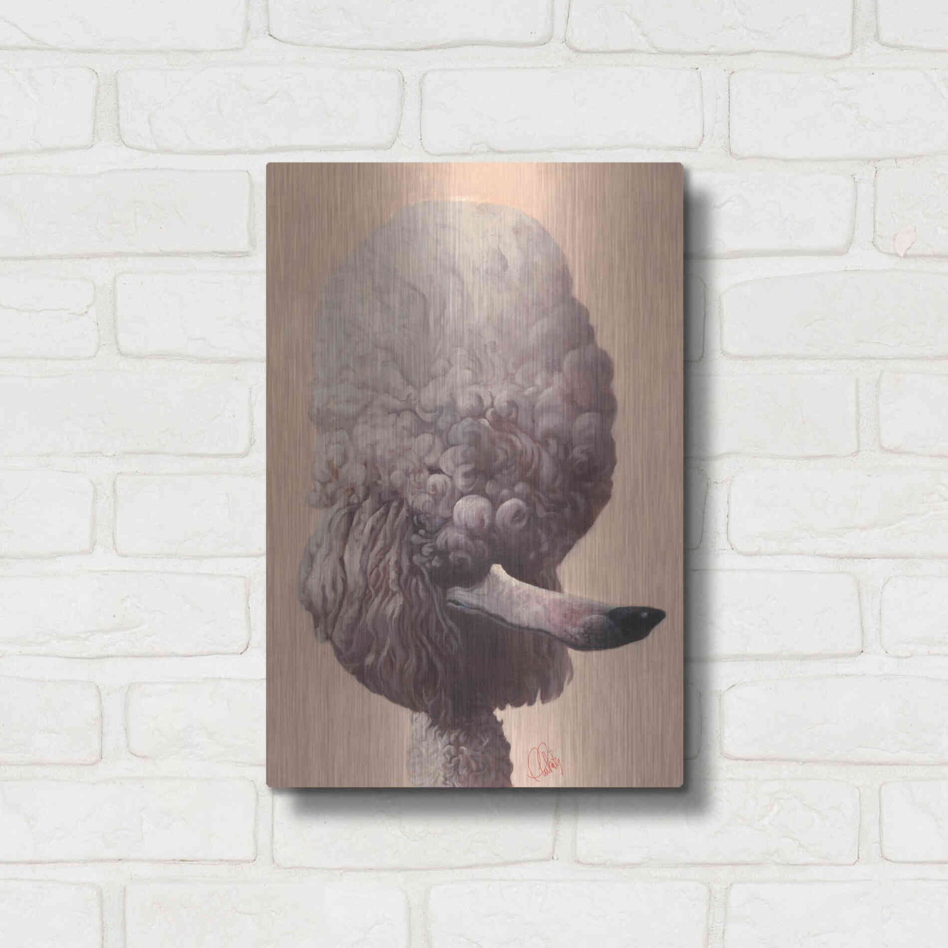 Luxe Metal Art 'Poodle' by Thomas Fluharty, Metal Wall Art,12x16