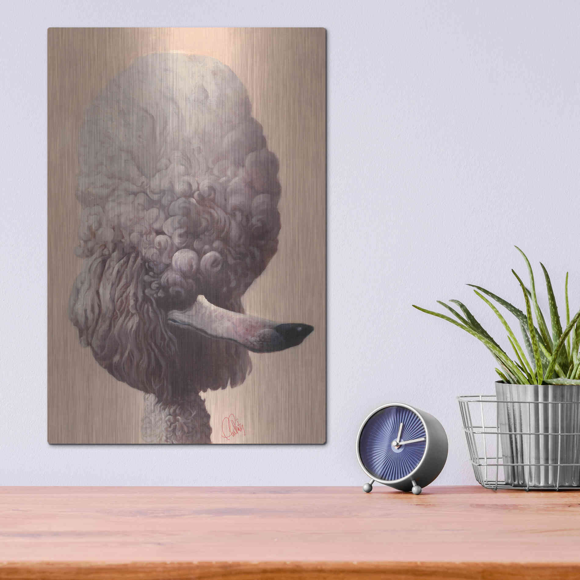 Luxe Metal Art 'Poodle' by Thomas Fluharty, Metal Wall Art,12x16