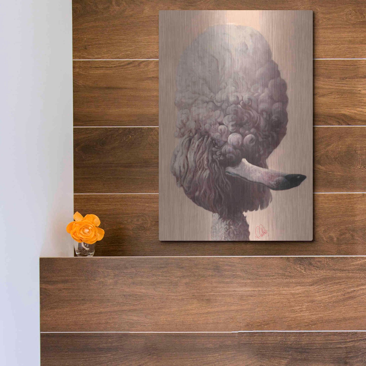 Luxe Metal Art 'Poodle' by Thomas Fluharty, Metal Wall Art,12x16