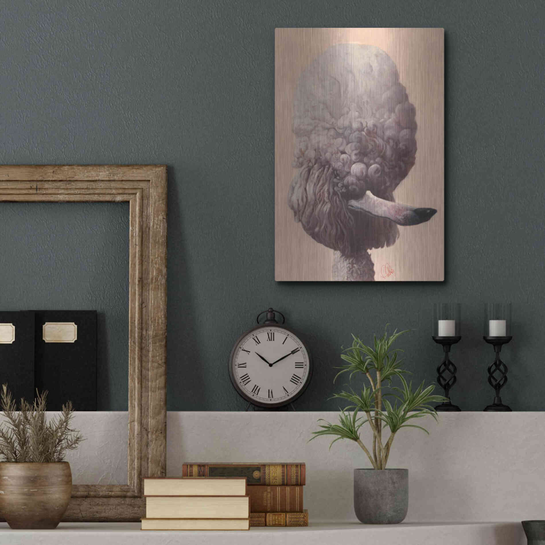 Luxe Metal Art 'Poodle' by Thomas Fluharty, Metal Wall Art,12x16