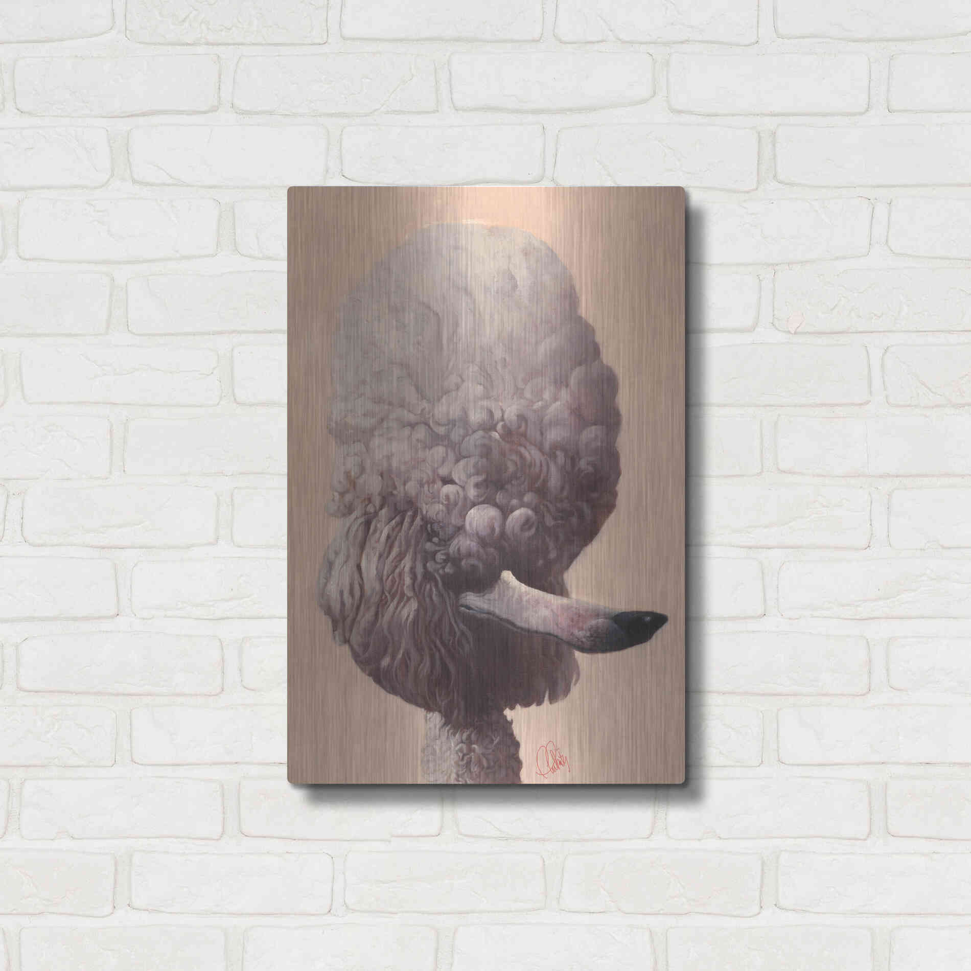 Luxe Metal Art 'Poodle' by Thomas Fluharty, Metal Wall Art,16x24