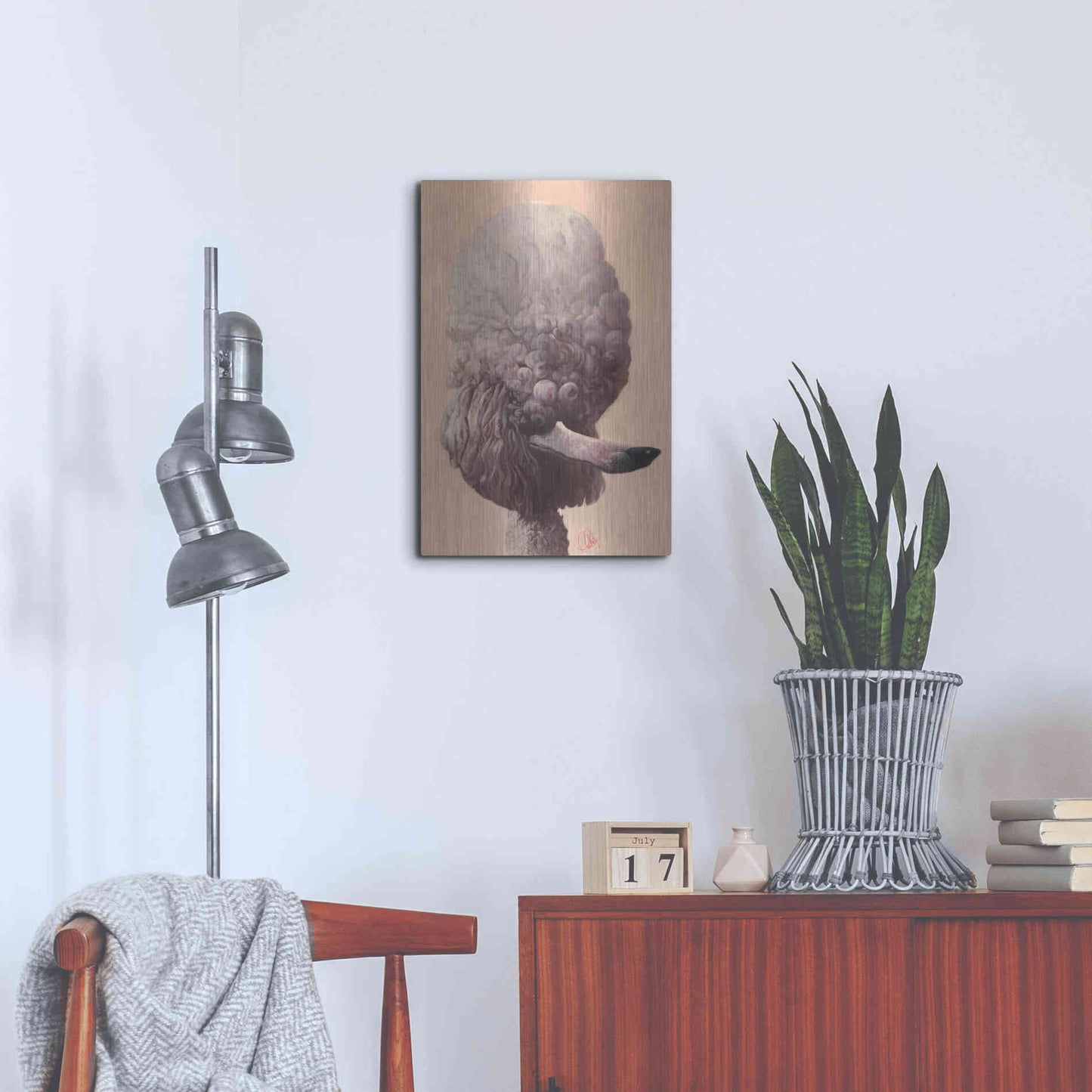 Luxe Metal Art 'Poodle' by Thomas Fluharty, Metal Wall Art,16x24