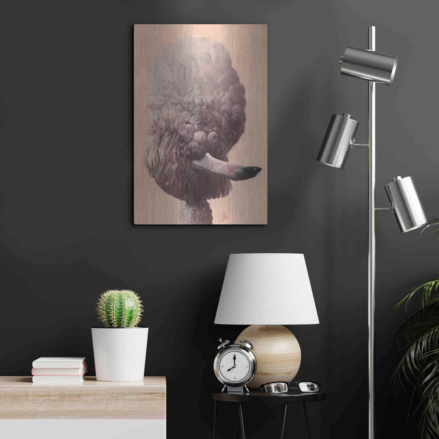 Luxe Metal Art 'Poodle' by Thomas Fluharty, Metal Wall Art,16x24