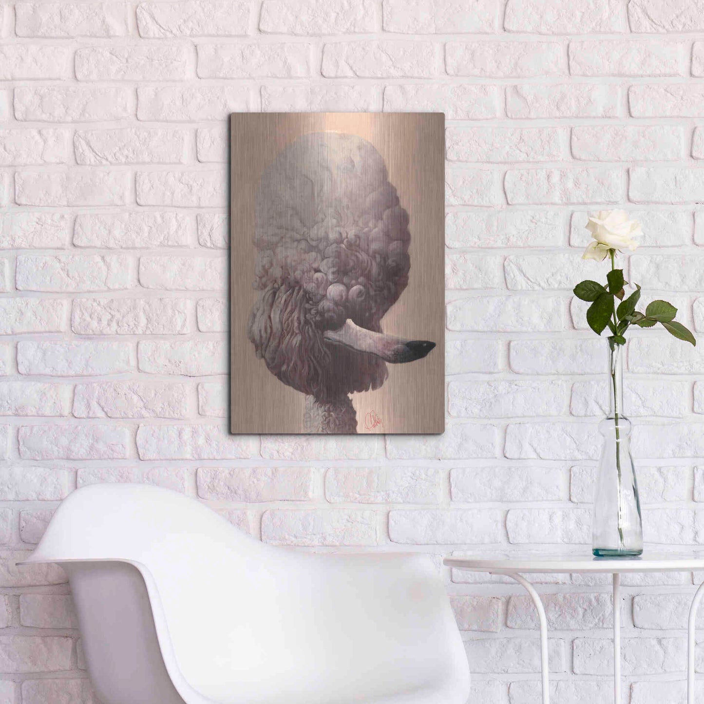 Luxe Metal Art 'Poodle' by Thomas Fluharty, Metal Wall Art,16x24