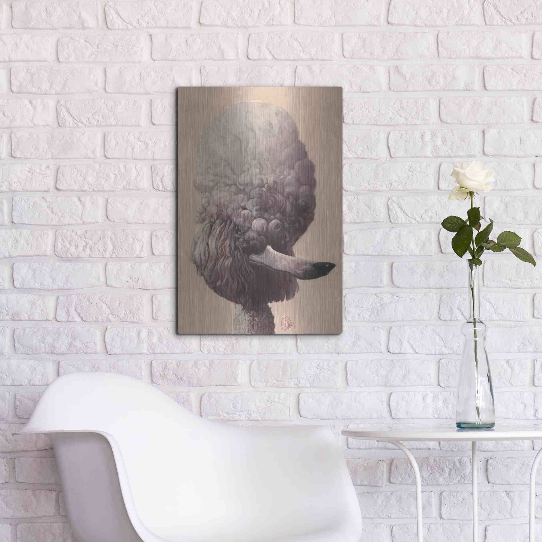Luxe Metal Art 'Poodle' by Thomas Fluharty, Metal Wall Art,16x24