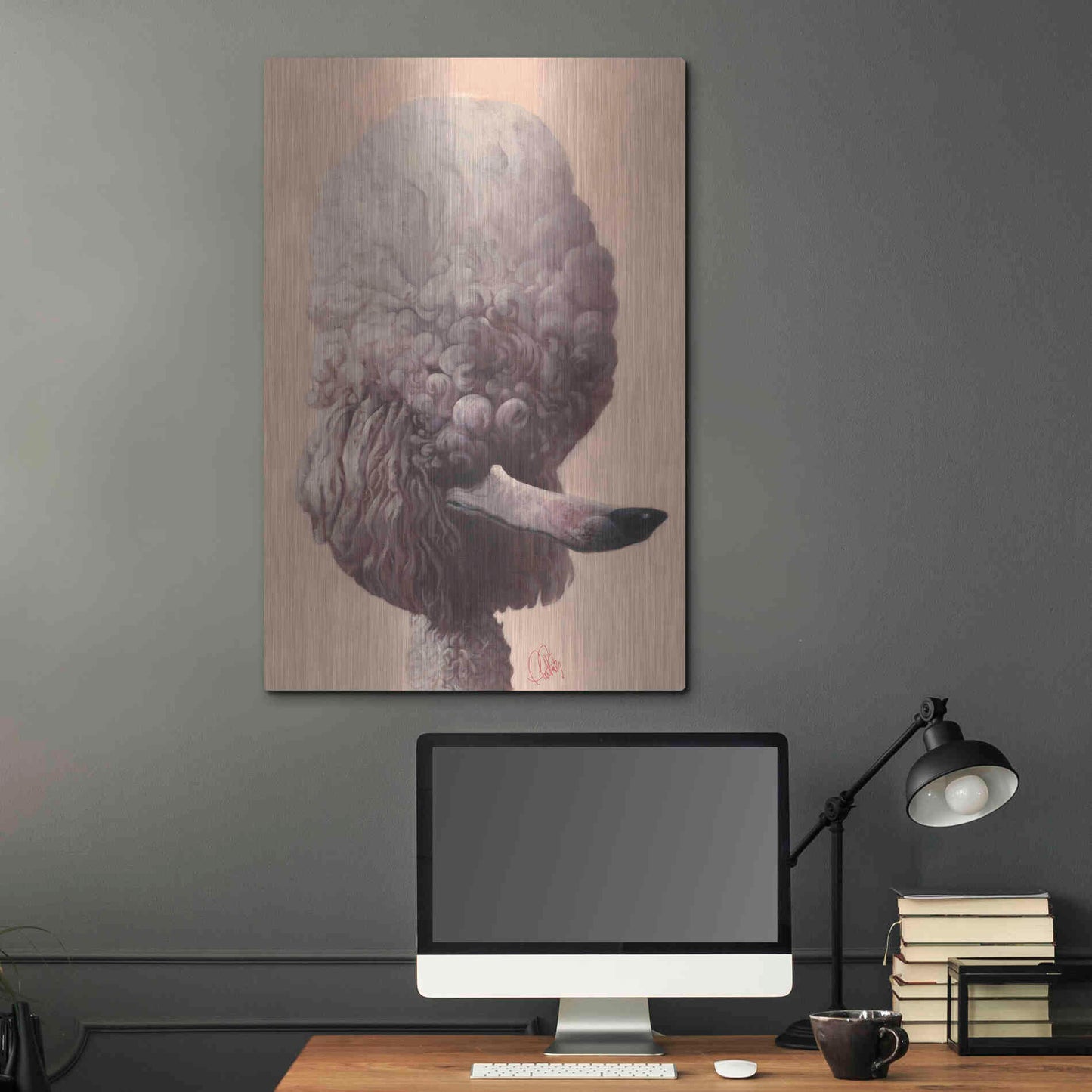 Luxe Metal Art 'Poodle' by Thomas Fluharty, Metal Wall Art,24x36
