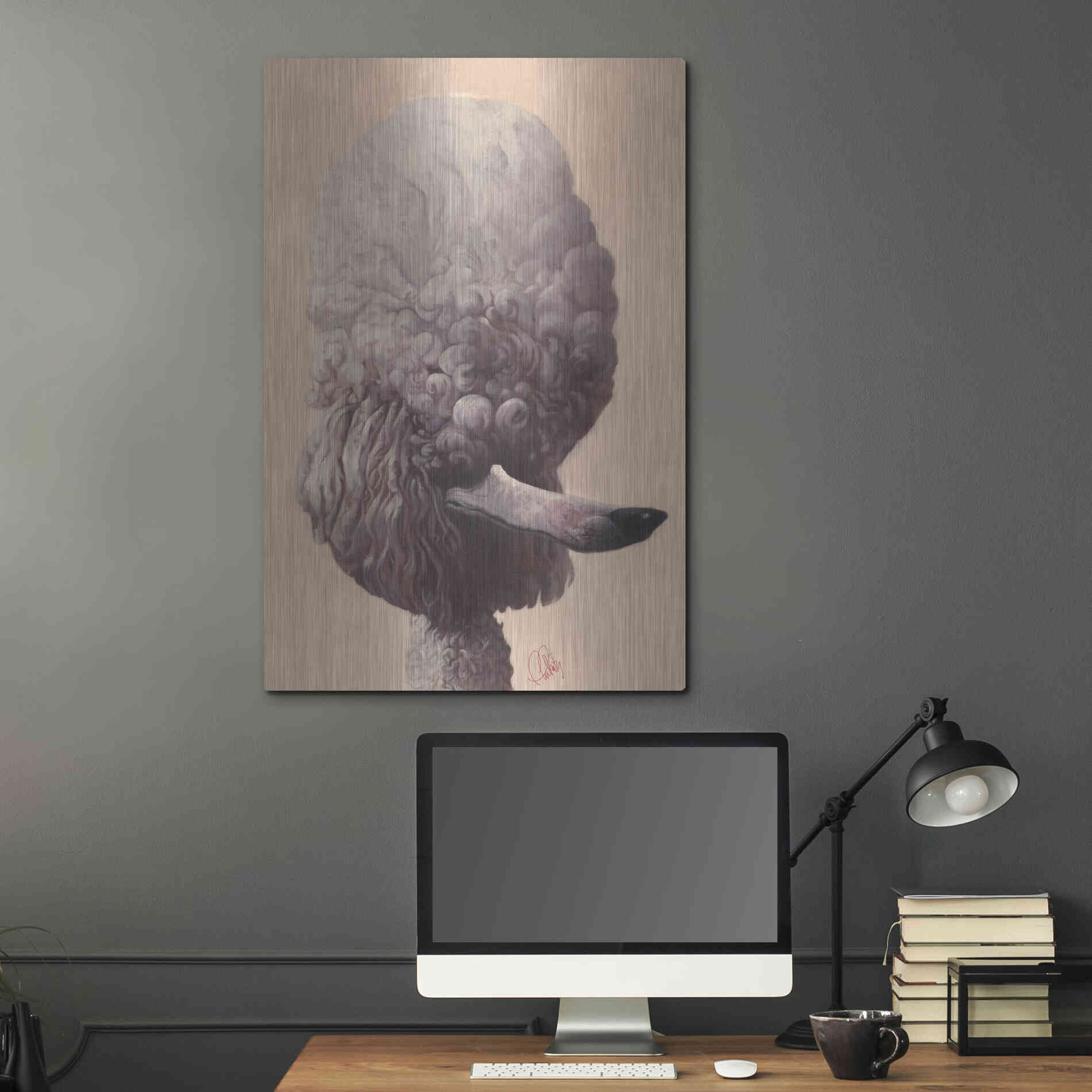 Luxe Metal Art 'Poodle' by Thomas Fluharty, Metal Wall Art,24x36