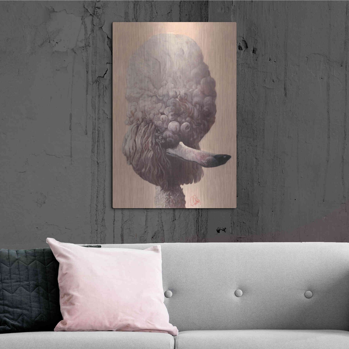 Luxe Metal Art 'Poodle' by Thomas Fluharty, Metal Wall Art,24x36