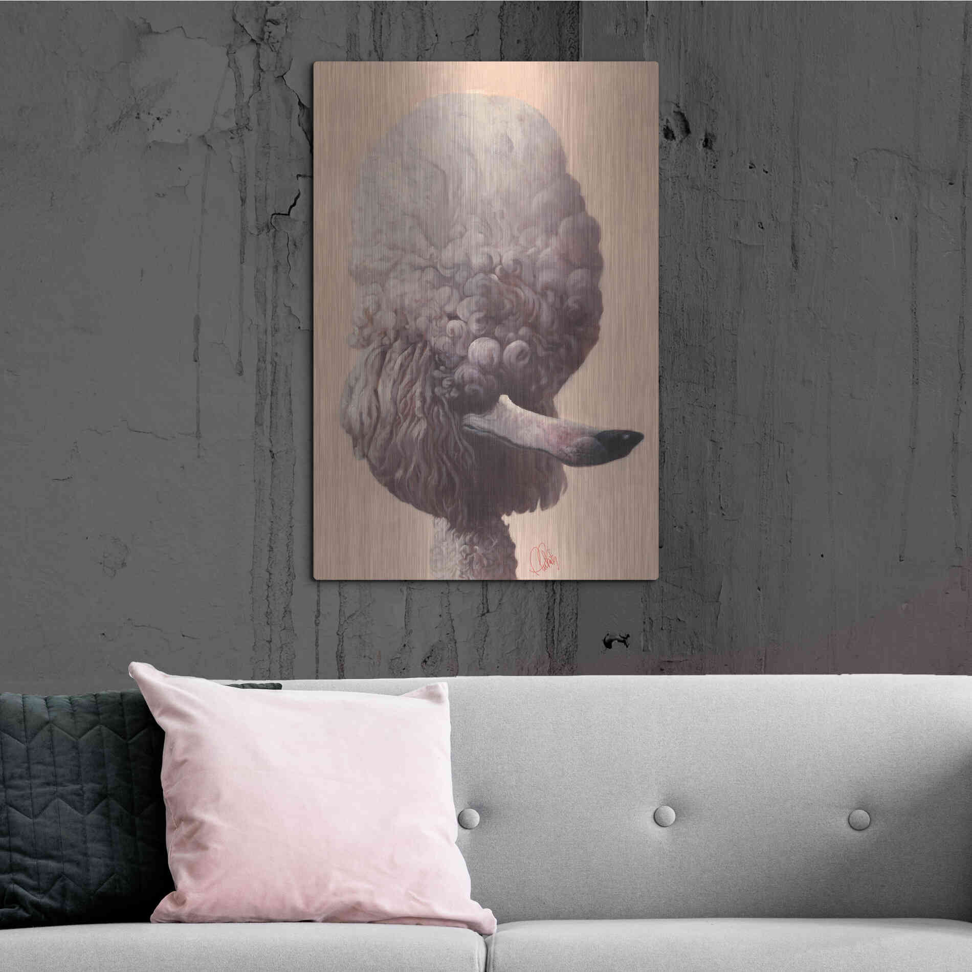 Luxe Metal Art 'Poodle' by Thomas Fluharty, Metal Wall Art,24x36
