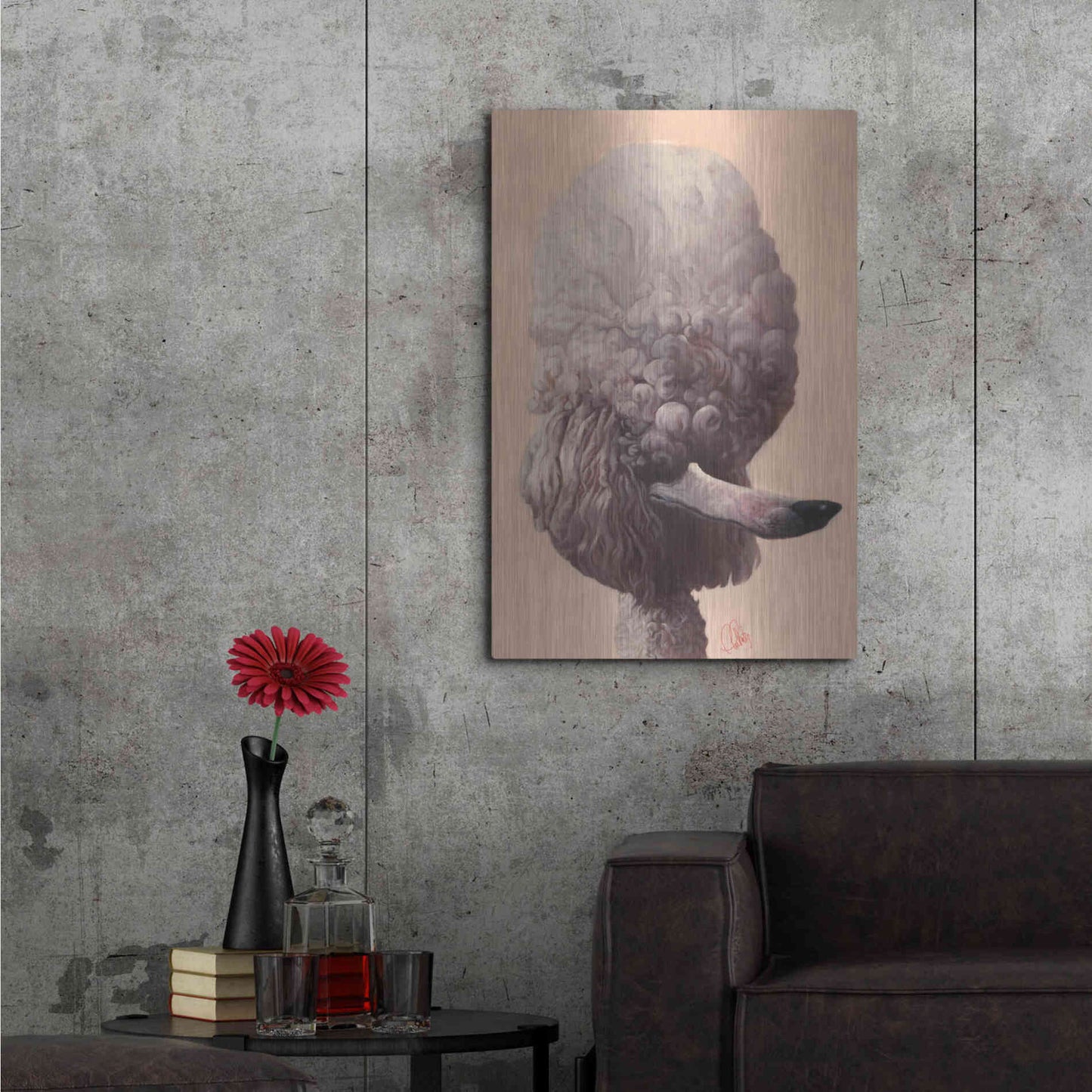 Luxe Metal Art 'Poodle' by Thomas Fluharty, Metal Wall Art,24x36