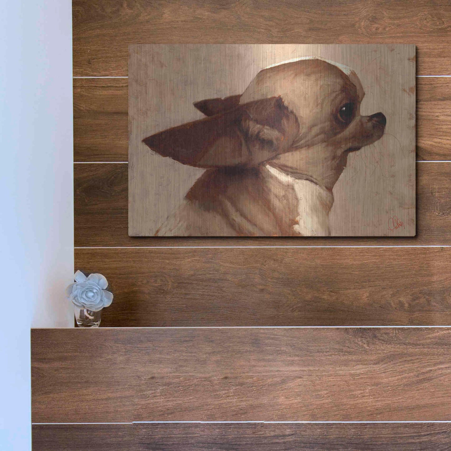 Luxe Metal Art 'Profile-Chihuahua' by Thomas Fluharty, Metal Wall Art,16x12