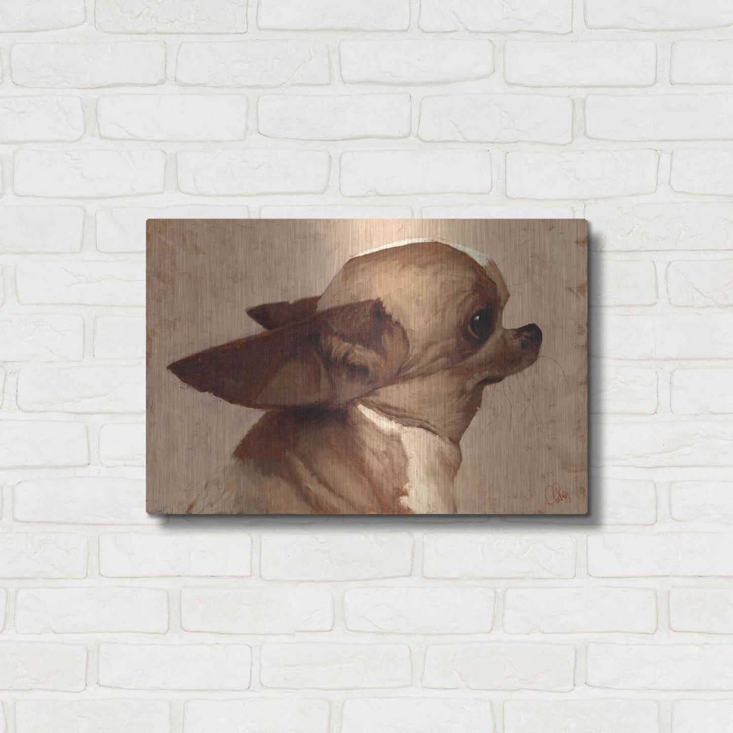 Luxe Metal Art 'Profile-Chihuahua' by Thomas Fluharty, Metal Wall Art,24x16