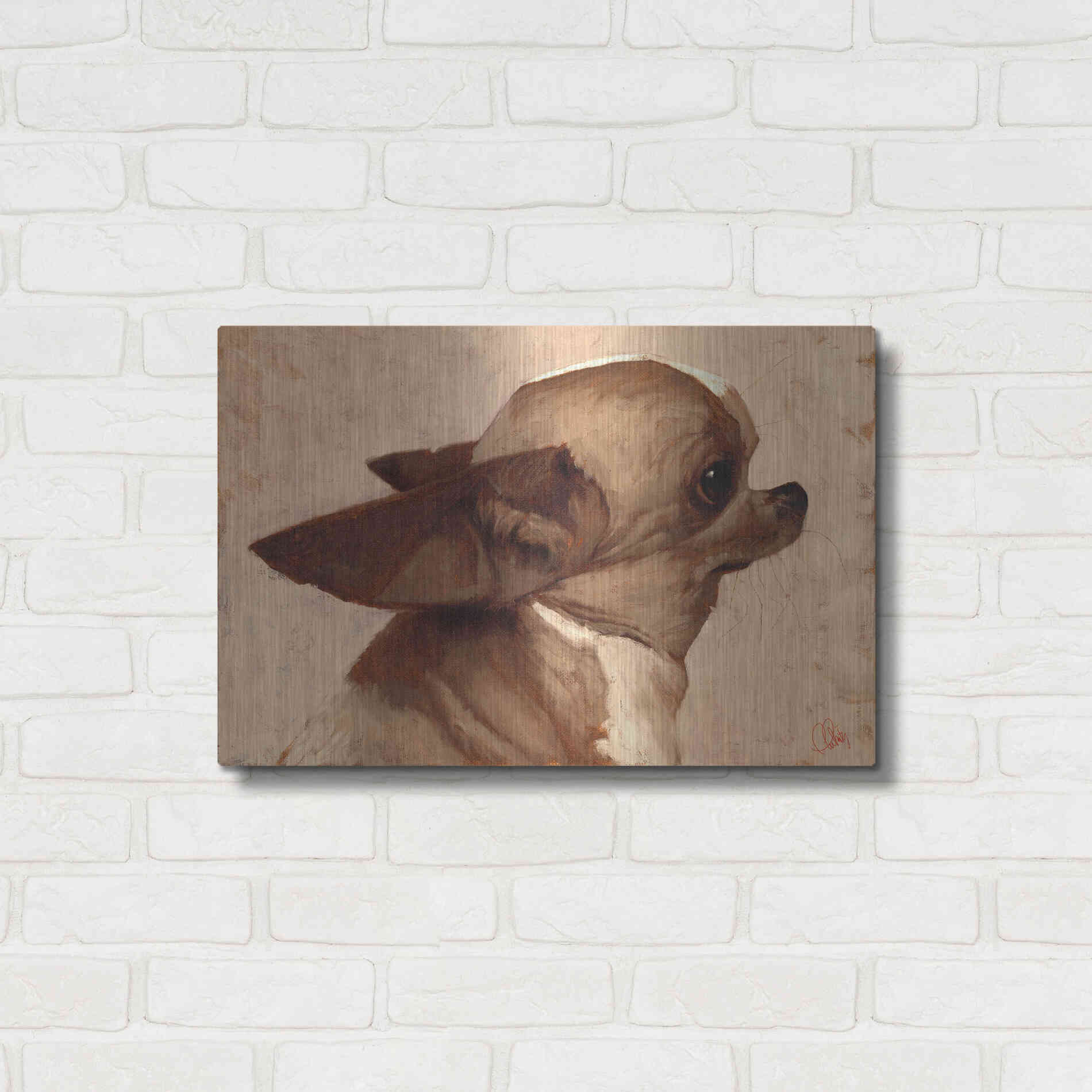 Luxe Metal Art 'Profile-Chihuahua' by Thomas Fluharty, Metal Wall Art,24x16
