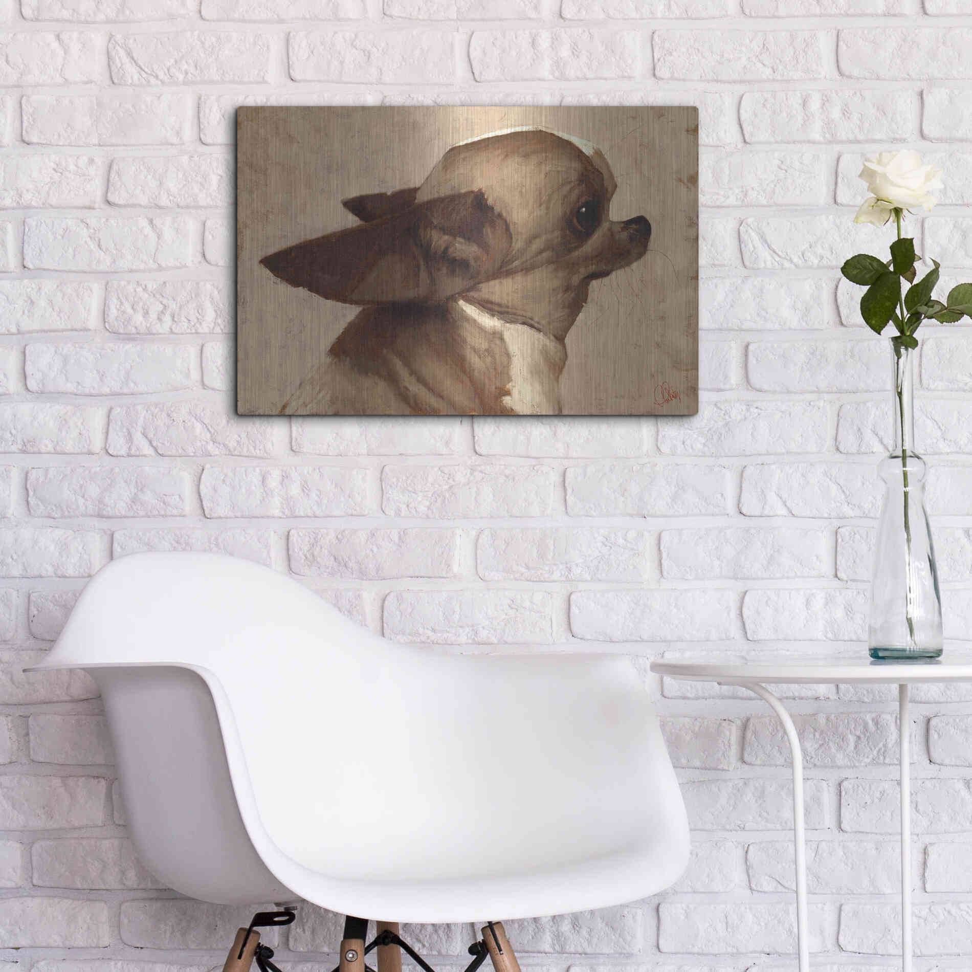Luxe Metal Art 'Profile-Chihuahua' by Thomas Fluharty, Metal Wall Art,24x16