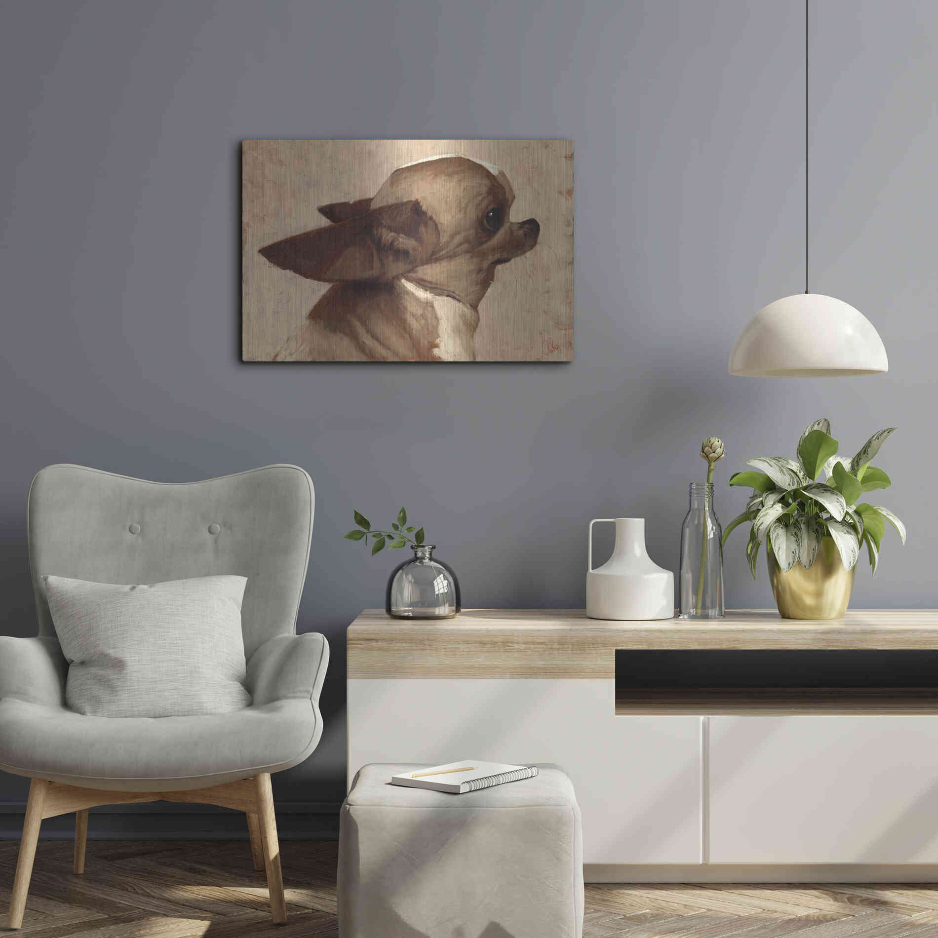 Luxe Metal Art 'Profile-Chihuahua' by Thomas Fluharty, Metal Wall Art,24x16
