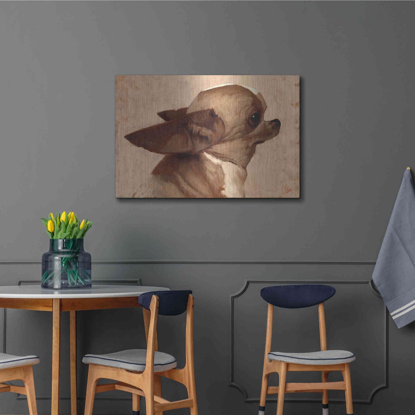 Luxe Metal Art 'Profile-Chihuahua' by Thomas Fluharty, Metal Wall Art,36x24